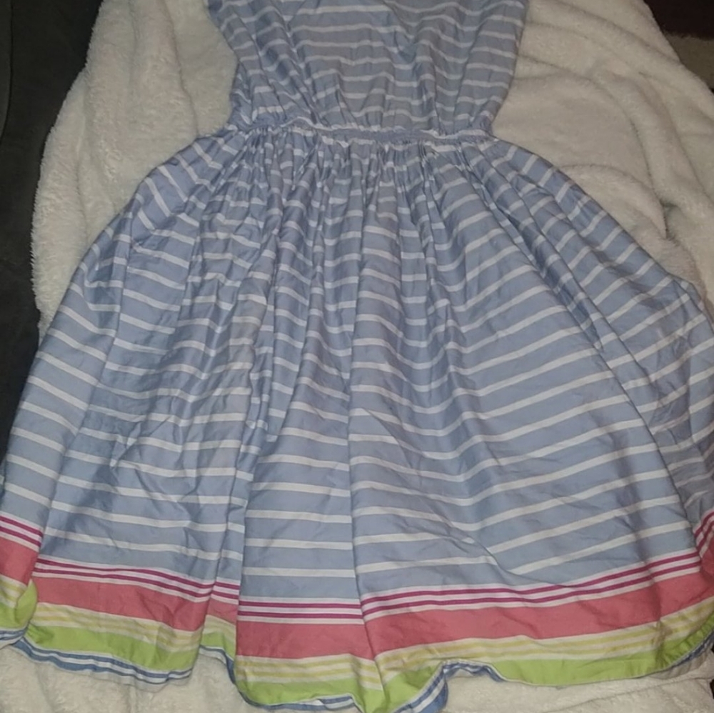 Lands End Size 14 Blue Summer Dress